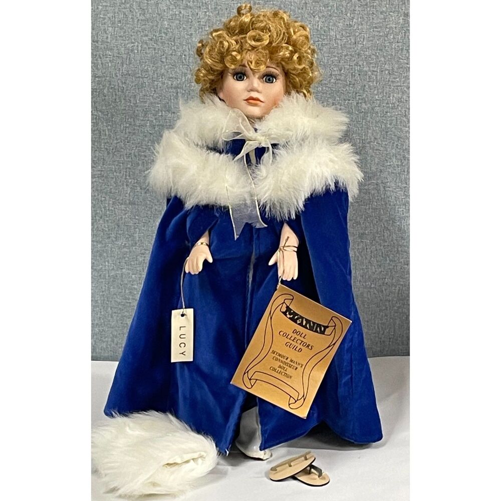 Vintage 1996 Seymour Mann Lucy Porcelain Doll 16" Limited Edition Ice Skater